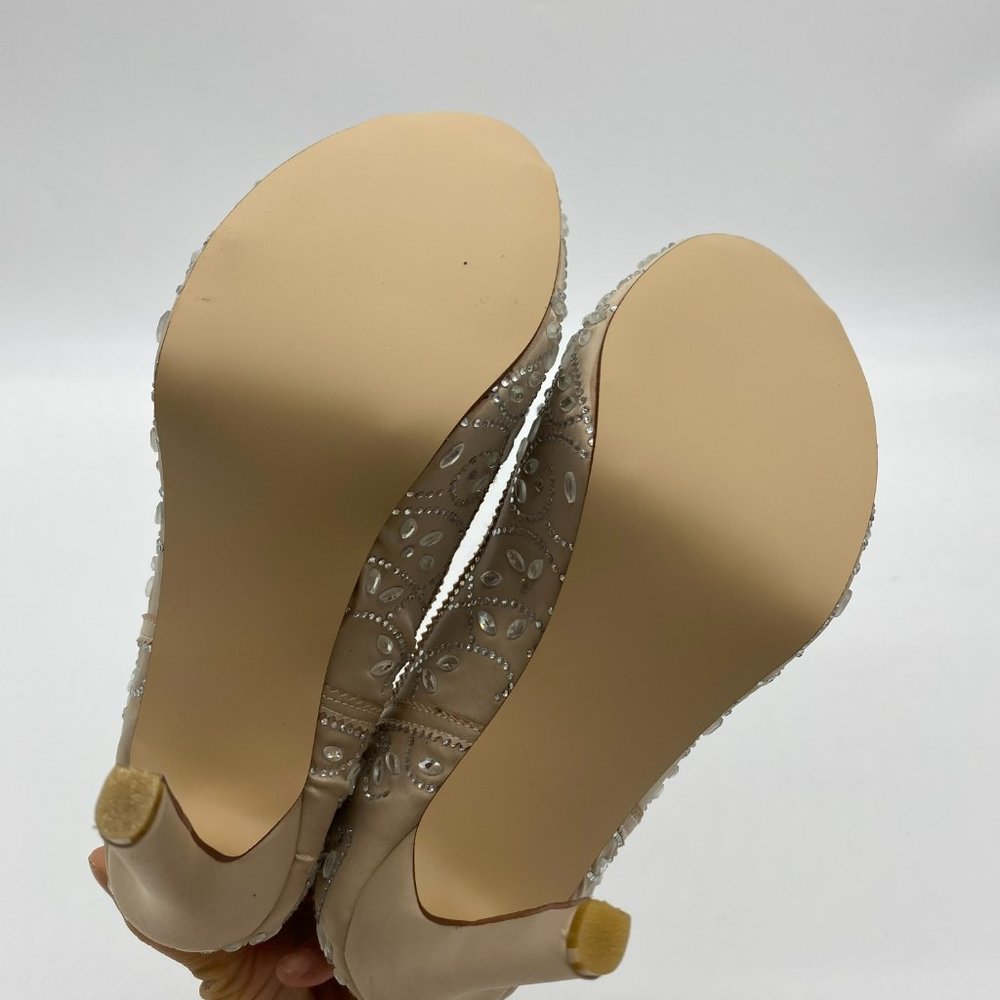 XYD Peep Toe Platform Rhinestones Bridal Pumps - Picture 9 of 10